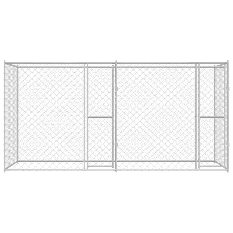 Gabbia per cani Argento 400 x 200 x 200 cm Acciaio zincato 3368306