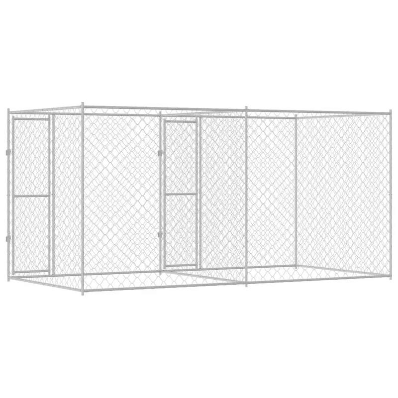 Gabbia per cani Argento 400 x 200 x 200 cm Acciaio zincato 3368306