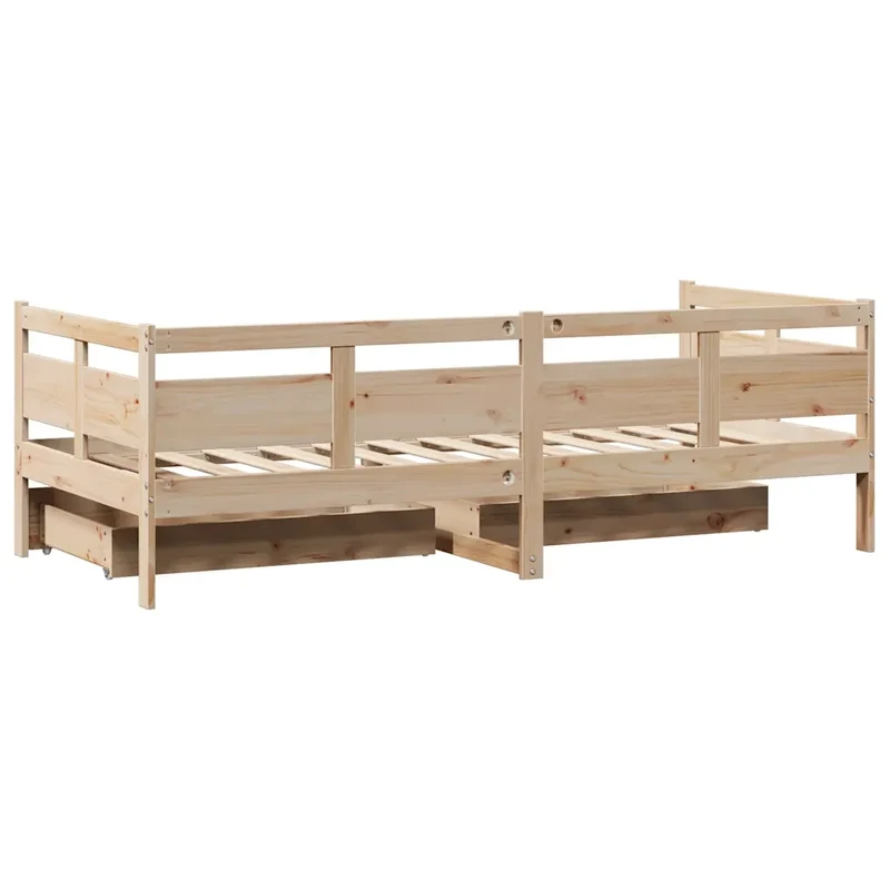 Dormeuse con Cassetti 90x190 cm in Legno Massello Pino 3302118
