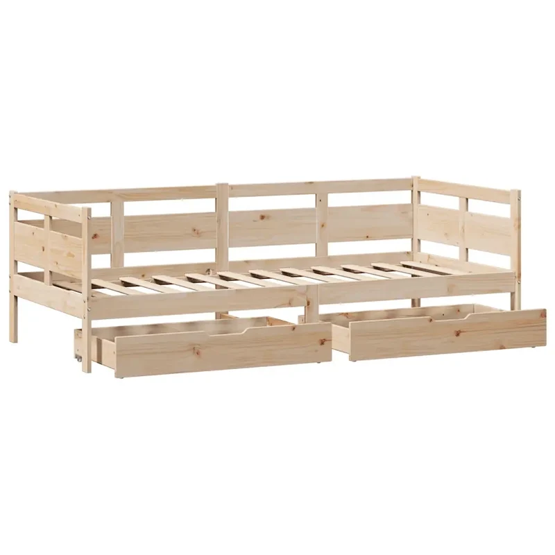 Dormeuse con Cassetti 90x190 cm in Legno Massello Pino 3302118
