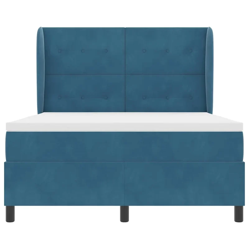 Letto a molle con testiera Blu Scuro 190 x 140 cm Velluto 3340926