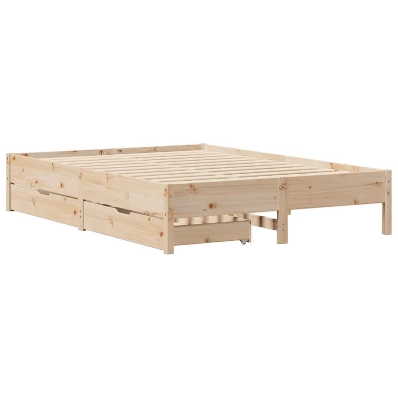 Letto senza Materasso 135x190 cm in Legno Massello di Pino 3301725
