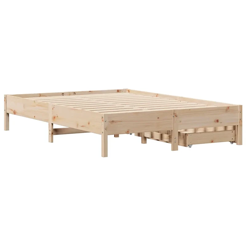Letto senza Materasso 135x190 cm in Legno Massello di Pino 3301725