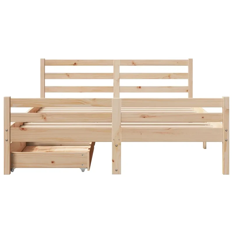 Letto senza Materasso 135x190 cm in Legno Massello di Pino 3301600