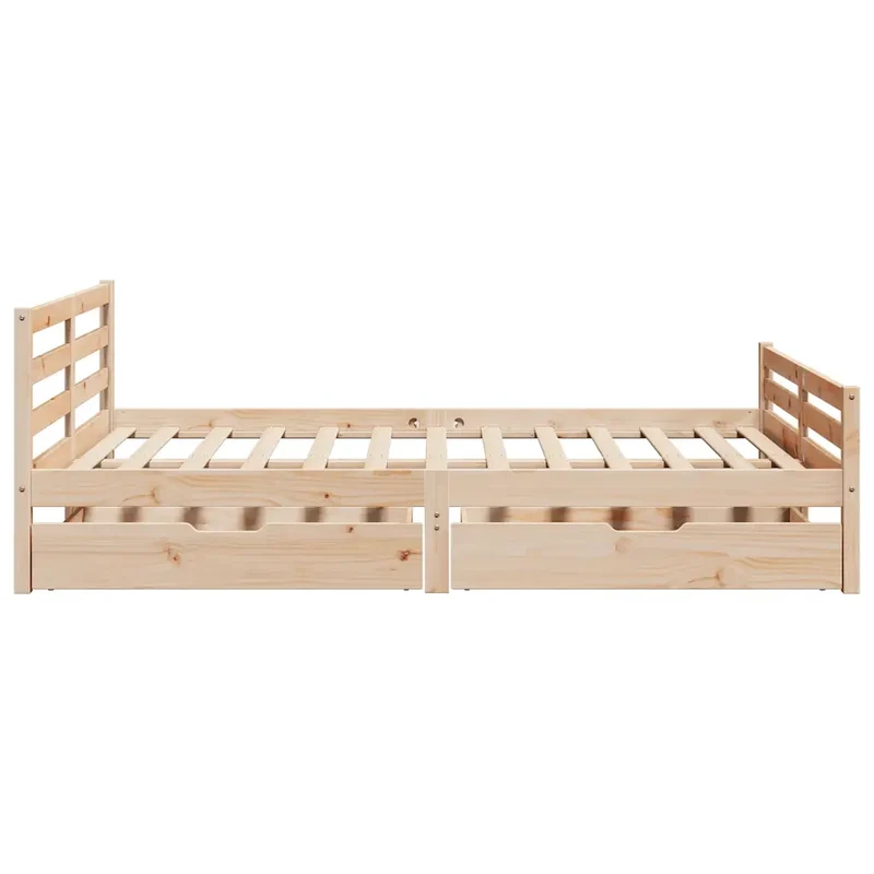 Letto senza Materasso 135x190 cm in Legno Massello di Pino 3301600