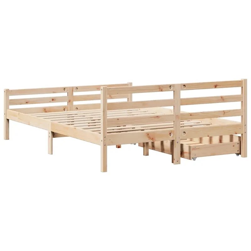 Letto senza Materasso 135x190 cm in Legno Massello di Pino 3301600