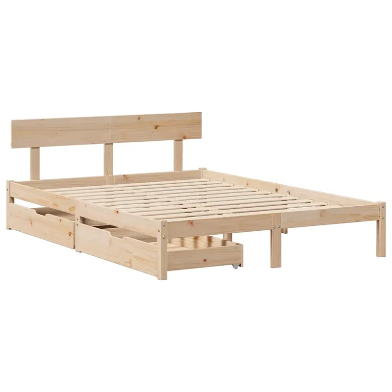 Letto senza Materasso 140x190 cm in Legno Massello di Pino 3301506