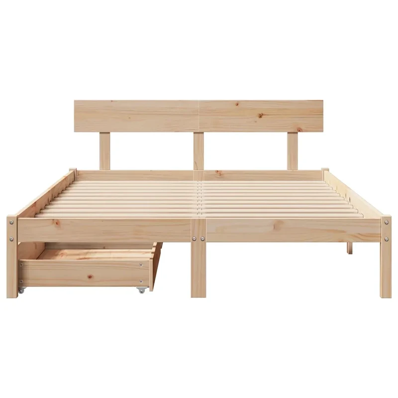 Letto senza Materasso 140x190 cm in Legno Massello di Pino 3301506