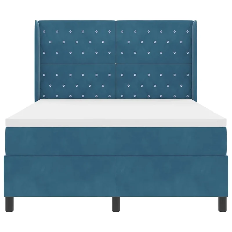 Letto a molle con materasso Blu 140 x 190 cm Velluto 3341952