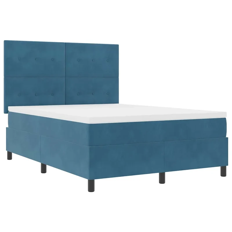Letto a molle con testiera Blu Scuro 140 x 190 cm Velluto 3339834
