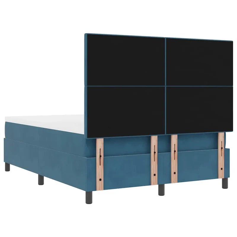 Letto a molle con testiera Blu Scuro 140 x 190 cm Velluto 3339834