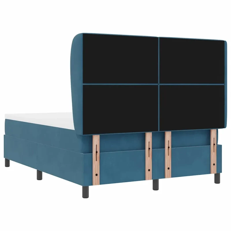 Letto a molle con testiera Blu Scuro 190 x 140 cm Velluto 3340872
