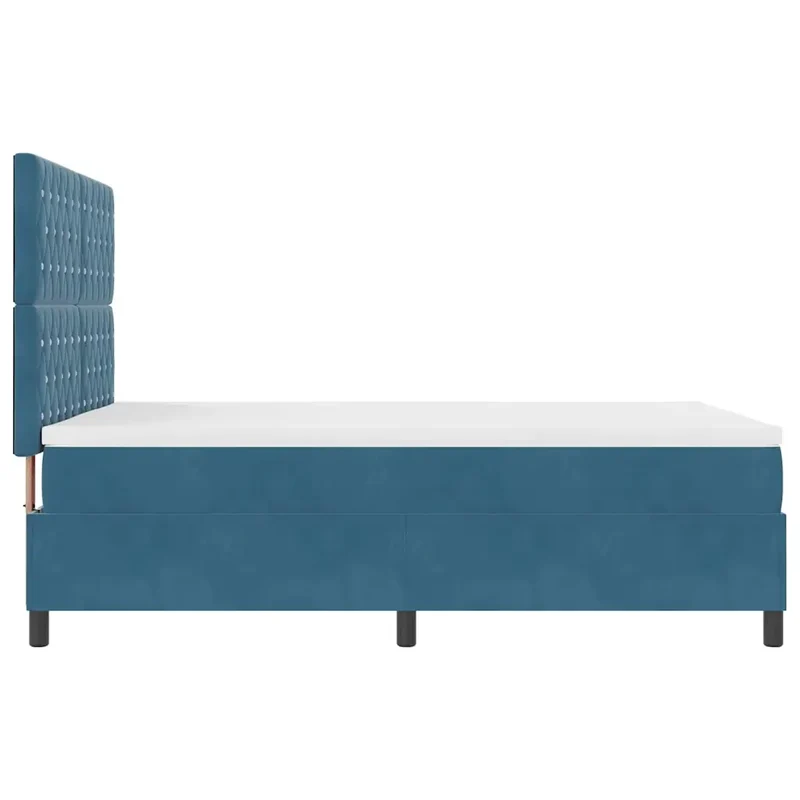 Letto a molle con materasso Blu Scuro 140 x 190 cm Velluto 3339768