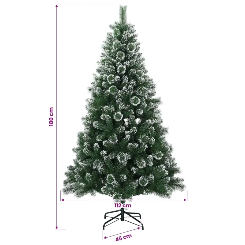 Albero di Natale artificiale 180 cm PVC e Metallo Verde 42056458
