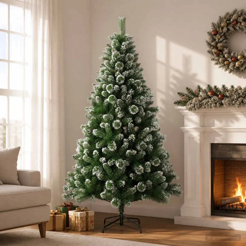 Albero di Natale artificiale 150 cm PVC e Metallo Verde 42056457