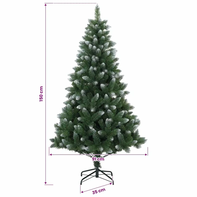 Albero di Natale artificiale 150 cm PVC e Metallo Verde 42056467