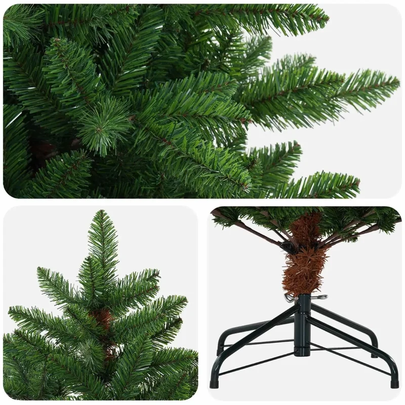 Albero di Natale artificiale 210 cm PVC e Metallo Verde 42056474