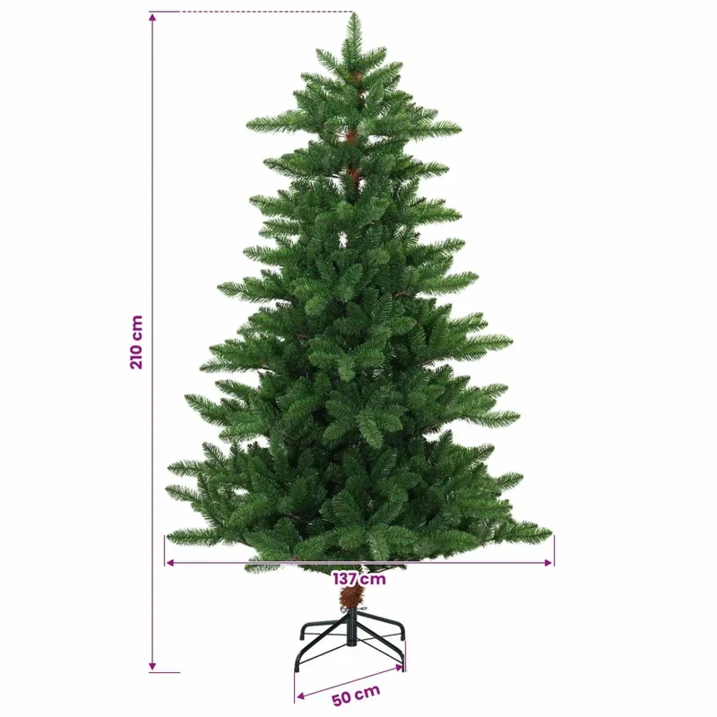 Albero di Natale artificiale 210 cm PVC e Metallo Verde 42056474