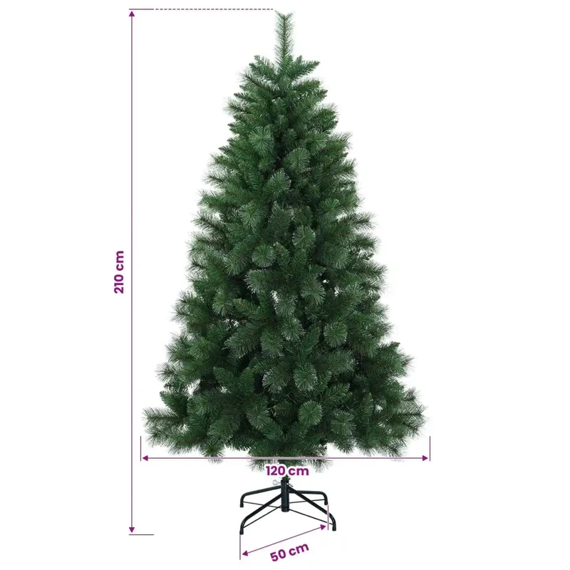 Albero di Natale artificiale 210 cm PVC e Metallo Verde 42056464