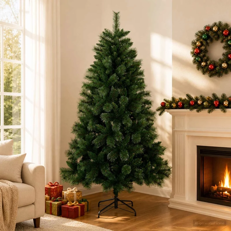 Albero di Natale artificiale 180 cm PVC e Metallo Verde 42056463