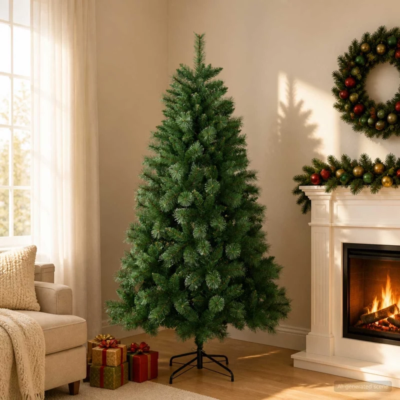 Albero di Natale artificiale 150 cm PVC e Metallo Verde 42056462