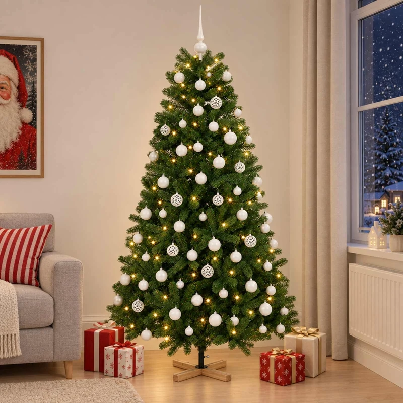 Albero di Natale artificiale con palline 240 cm 300 LED 3461424