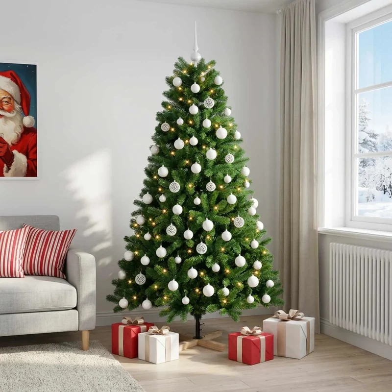 Albero di Natale artificiale con palline 240 cm 300 LED 3461424