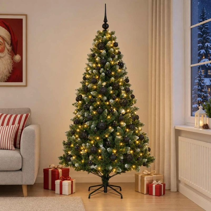 Albero di Natale Artificiale con Palline 240 cm 300 LED 3461334