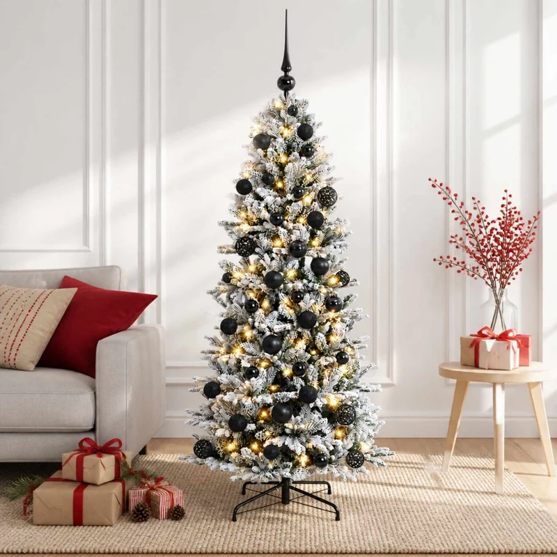Albero di Natale artificiale con palline 150 cm 150 LED 3465566