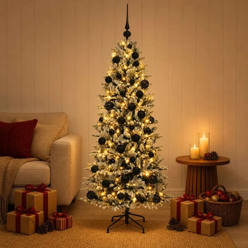 Albero di Natale artificiale con palline 150 cm 150 LED 3465566