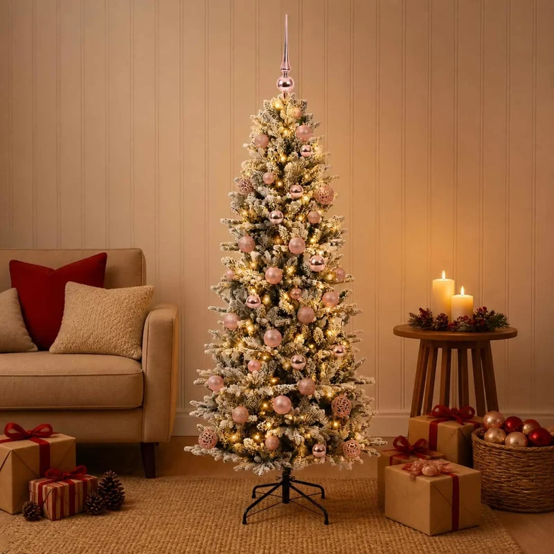 Albero di Natale artificiale con palline 150 cm 150 LED 3465758