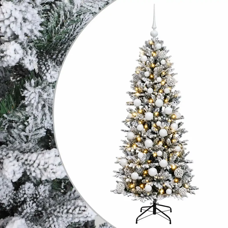 Albero di Natale artificiale con palline 150 cm 150 LED 3466046