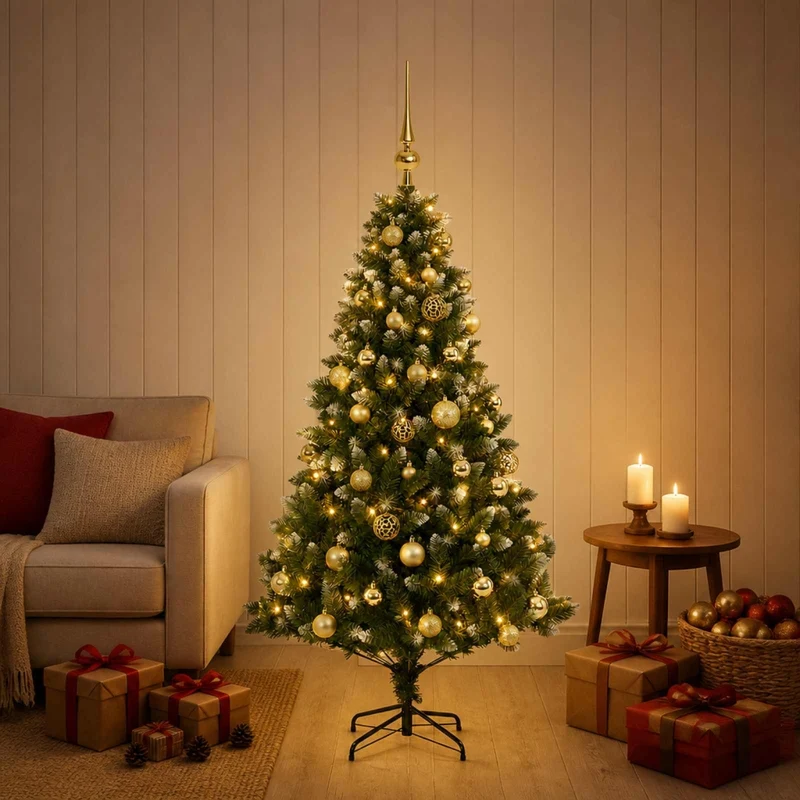 Albero di Natale Artificiale con Palline 120 cm 150 LED 3461345