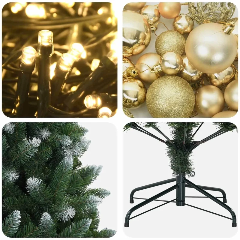 Albero di Natale Artificiale con Palline 120 cm 150 LED 3461345