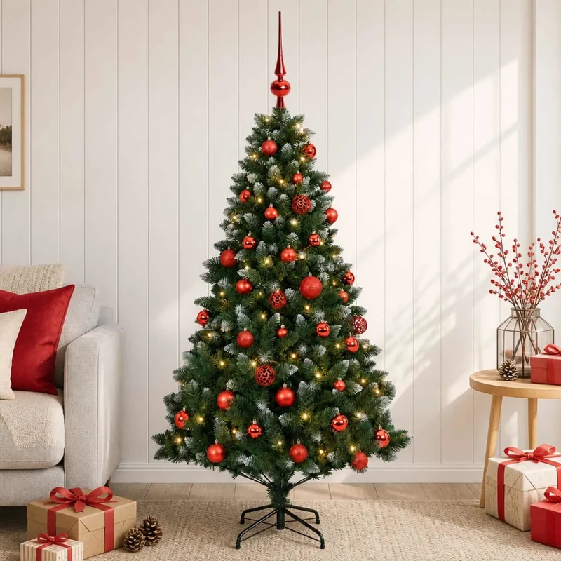 Albero di Natale Artificiale con Palline 120 cm 150 LED 3461325
