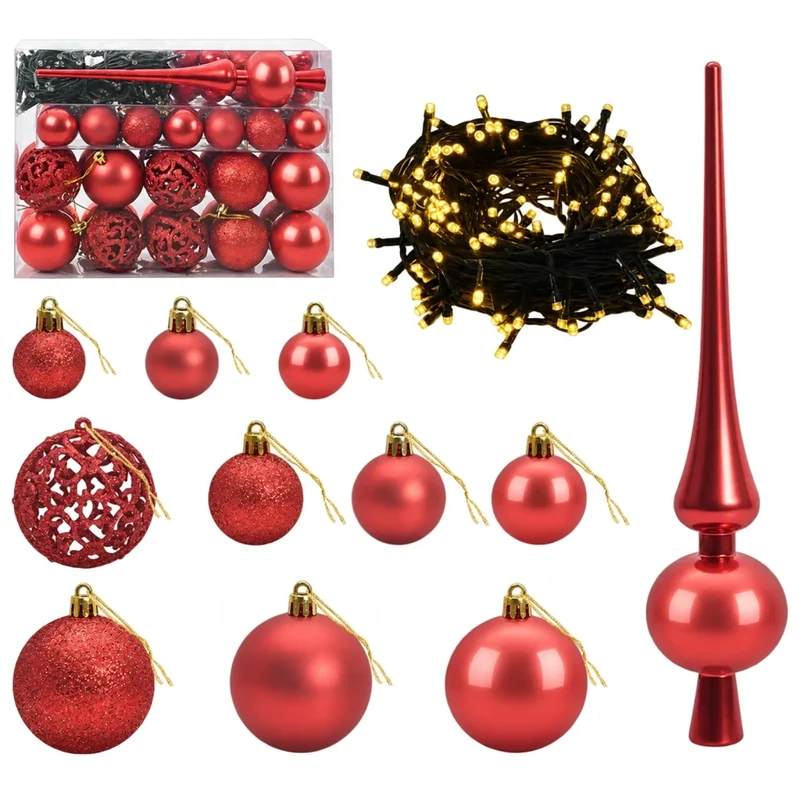 Albero di Natale Artificiale con Palline 120 cm 150 LED 3461325