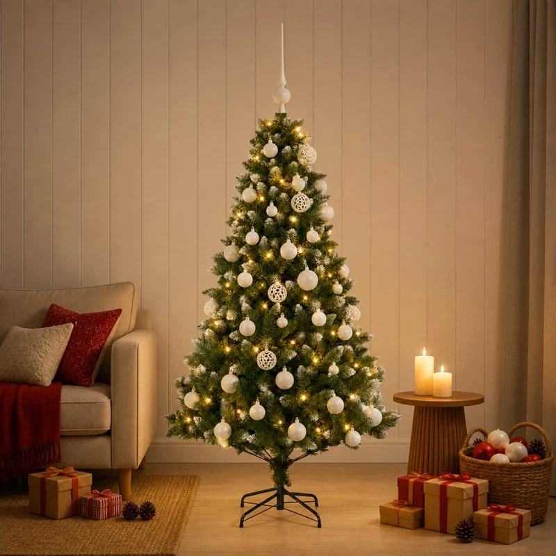 Albero di Natale Artificiale con Palline 120 cm 150 LED 3461340
