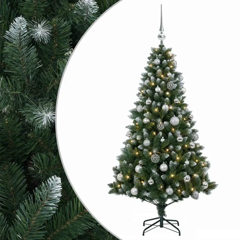 Albero di Natale Artificiale con Palline 120 cm 150 LED 3461350