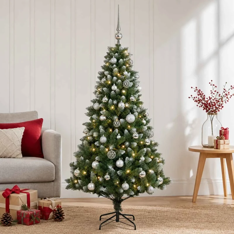 Albero di Natale Artificiale con Palline 120 cm 150 LED 3461350