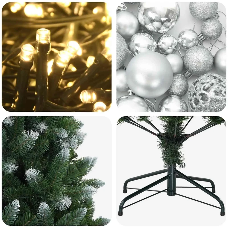Albero di Natale Artificiale con Palline 120 cm 150 LED 3461350