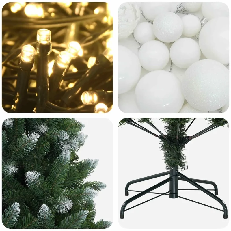 Albero di Natale Artificiale con Palline 150 cm 150 LED 3461341