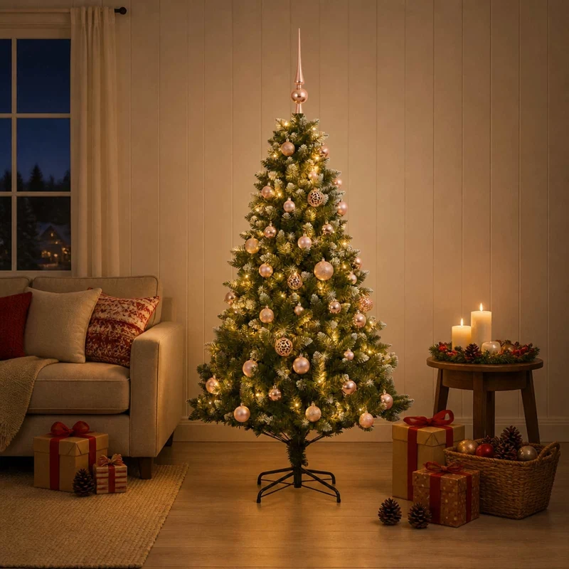 Albero di Natale Artificiale con Palline 120 cm 150 LED 3461335