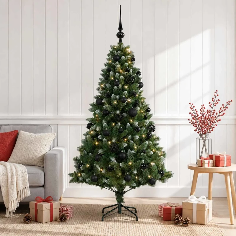 Albero di Natale Artificiale con Palline 150 cm 150 LED 3461331