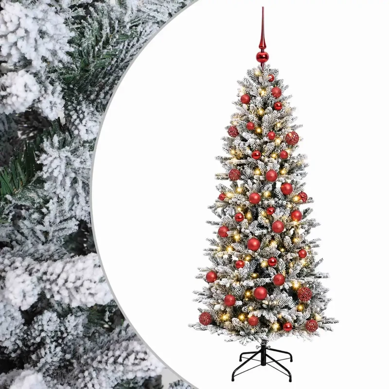 Albero di Natale artificiale con palline 150 cm 150 LED 3465854