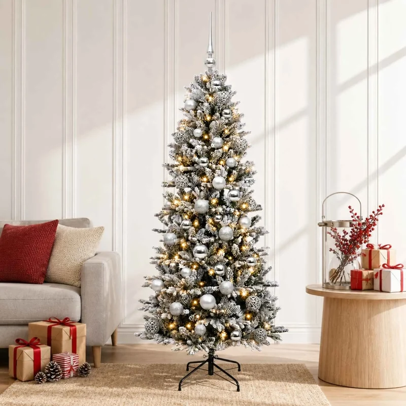 Albero di Natale artificiale con palline 150 cm 150 LED 3465950