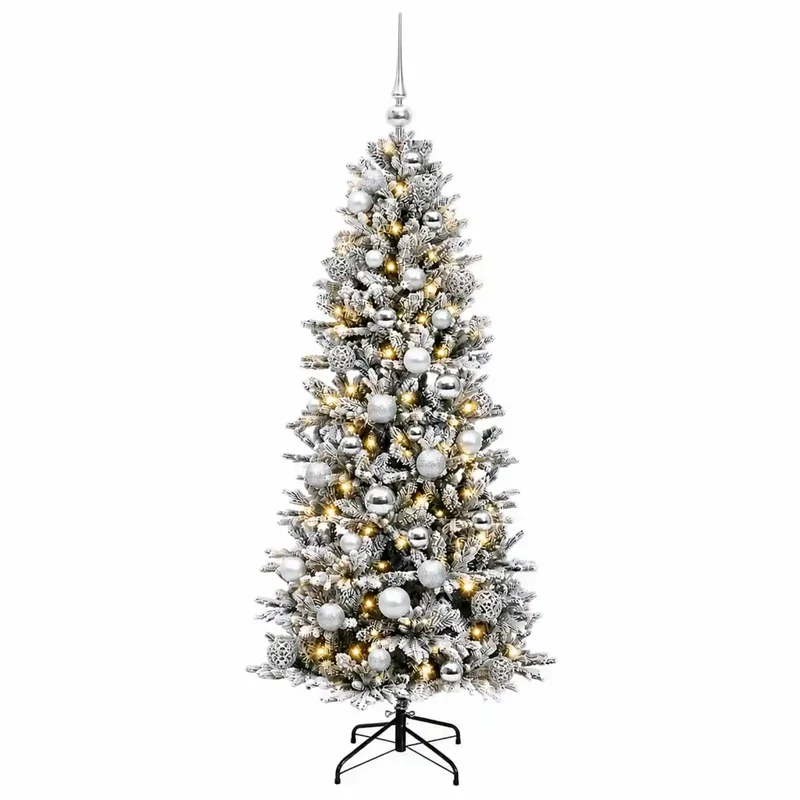 Albero di Natale artificiale con palline 150 cm 150 LED 3465950
