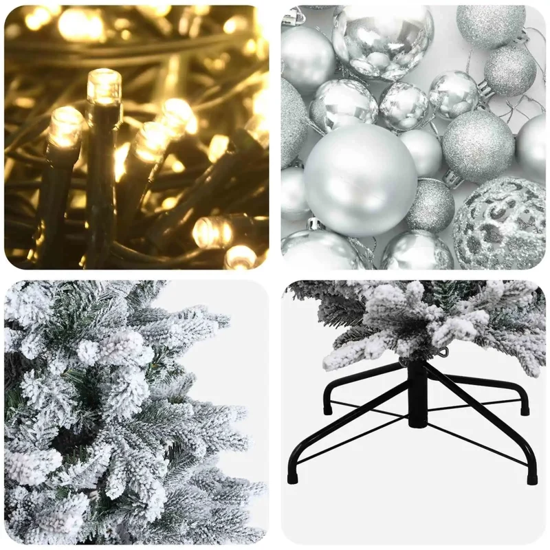 Albero di Natale artificiale con palline 150 cm 150 LED 3465950