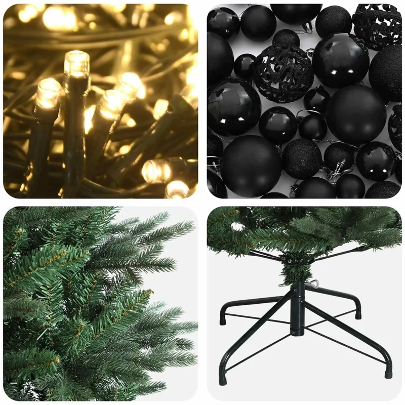 Albero di Natale artificiale con palline 210 cm 300 LED 3466377