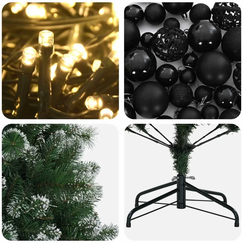 Albero di Natale artificiale con palline 150 cm 150 LED 3461251