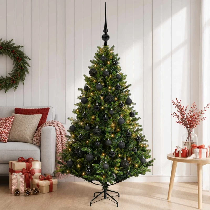 Albero di Natale Artificiale con Palline 120 cm 150 LED 3465585